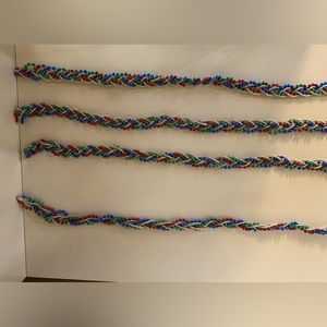 Multi color braided strands to decorate 8ft long and 1 inch width sold separate